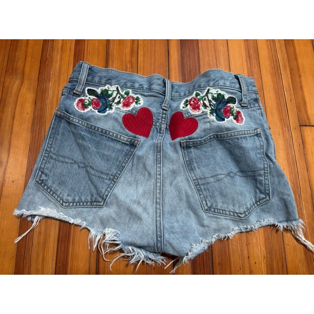 Lucky Brand Shorts Sz 2/26 Garden Floral Heart A-Line Vintage Embroidered